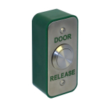 Exit Button c/w Green Surface Back Box "DOOR RELEASE" (Narrow)